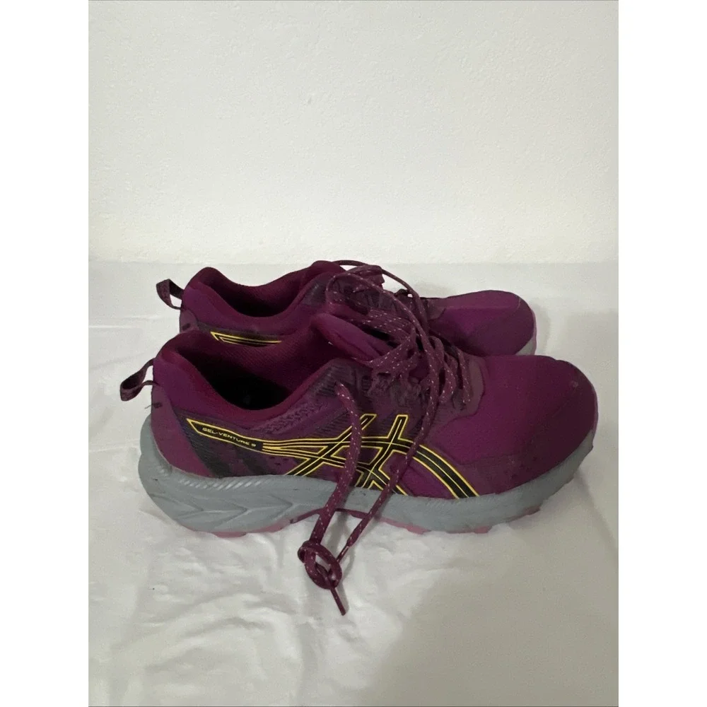 Asics Womens Gel Venture 9 1012B314 Purple/Gray Running 8.5 Wide Trail Condition